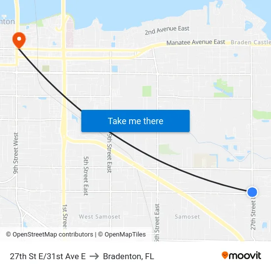 27th St E/31st Ave E to Bradenton, FL map