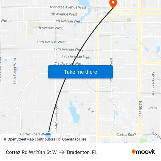 Cortez Rd W/28th St W to Bradenton, FL map