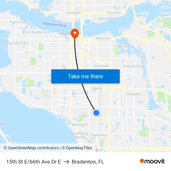 15th St E/66th Ave Dr E to Bradenton, FL map