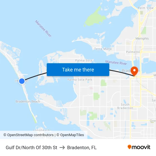 Gulf Dr/North Of 30th St to Bradenton, FL map