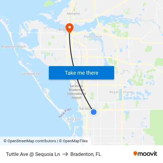 Tuttle Ave @ Sequoia Ln to Bradenton, FL map