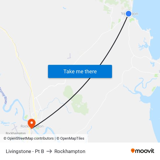 Livingstone - Pt B to Rockhampton map