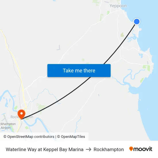Waterline Way at Keppel Bay Marina to Rockhampton map