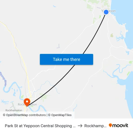Park St at Yeppoon Central Shopping Centre to Rockhampton map