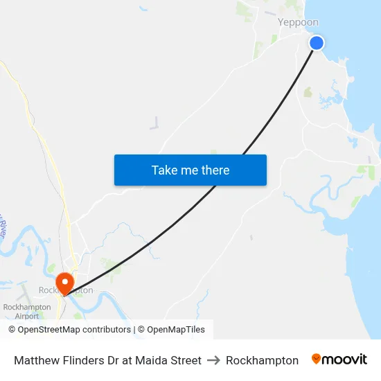 Matthew Flinders Dr at Maida Street to Rockhampton map
