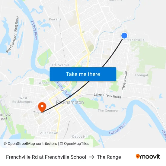 Frenchville Rd at Frenchville School to The Range map