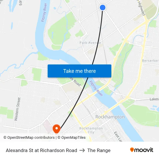 Alexandra St at Richardson Road to The Range map