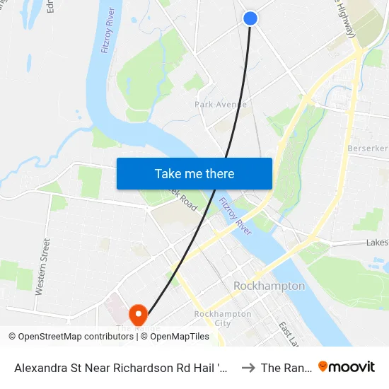 Alexandra St Near Richardson Rd Hail 'N' Ride to The Range map