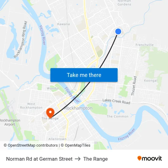 Norman Rd at German Street to The Range map