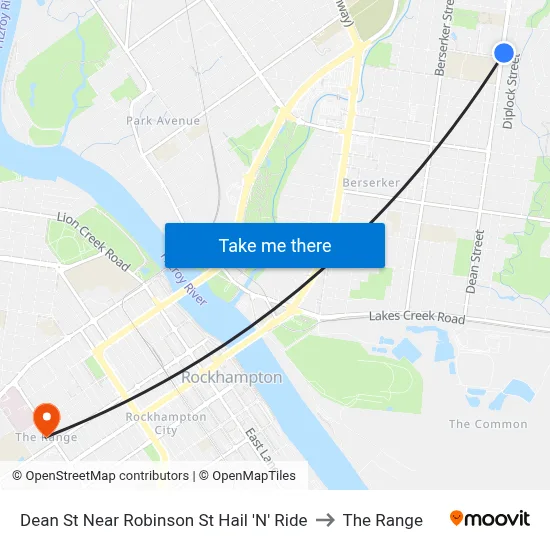 Dean St Near Robinson St Hail 'N' Ride to The Range map