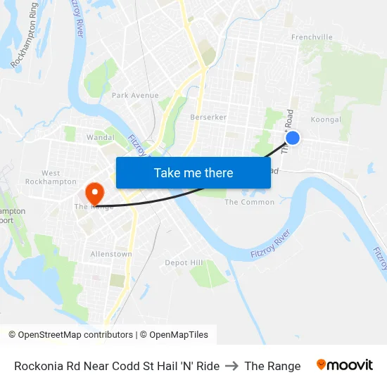 Rockonia Rd Near Codd St Hail 'N' Ride to The Range map