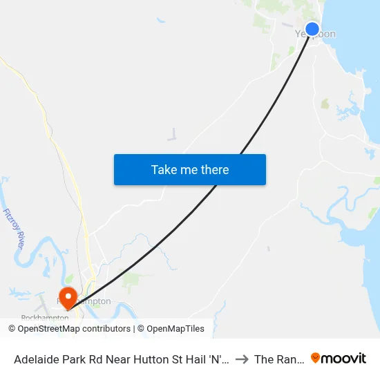 Adelaide Park Rd Near Hutton St Hail 'N' Ride to The Range map