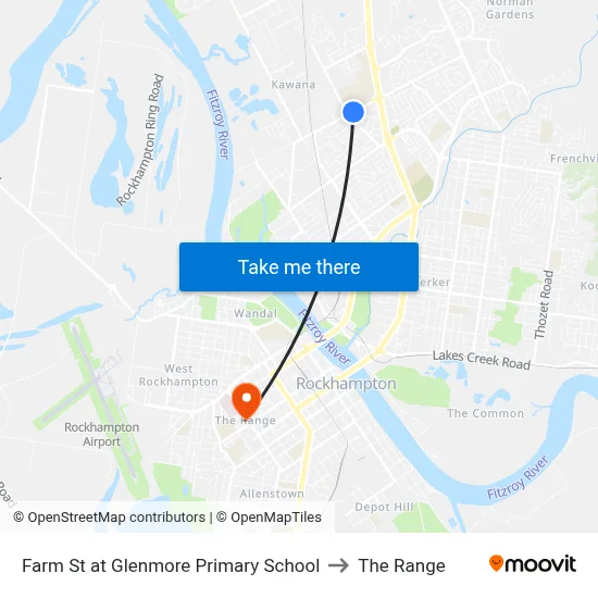 Farm St at Glenmore Primary School to The Range map