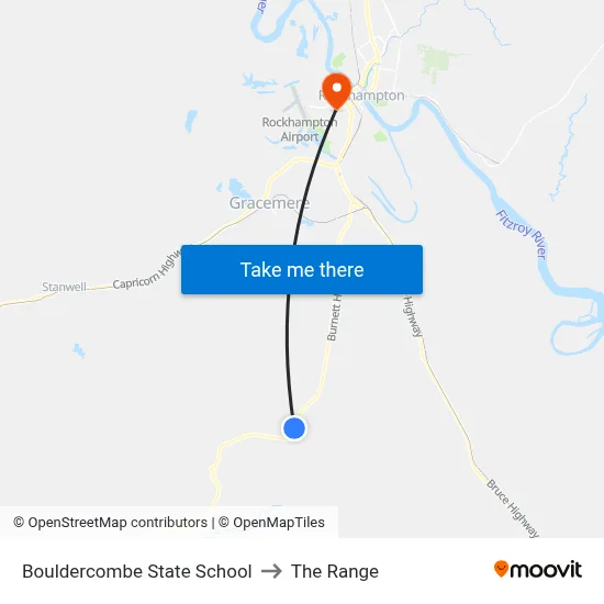 Bouldercombe State School to The Range map