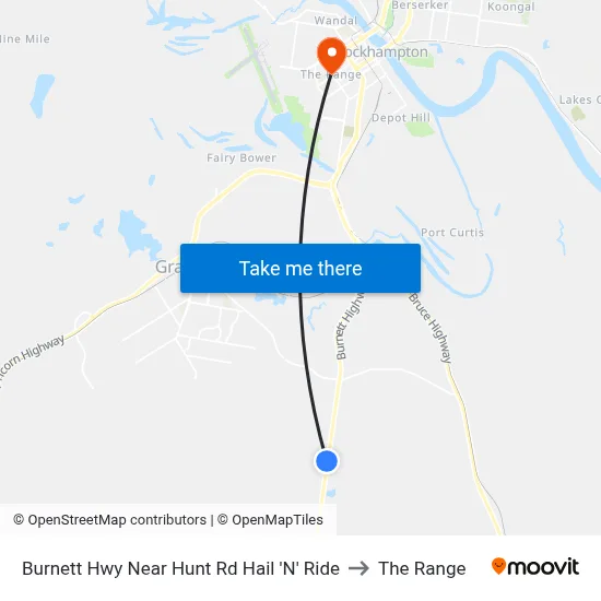 Burnett Hwy Near Hunt Rd Hail 'N' Ride to The Range map