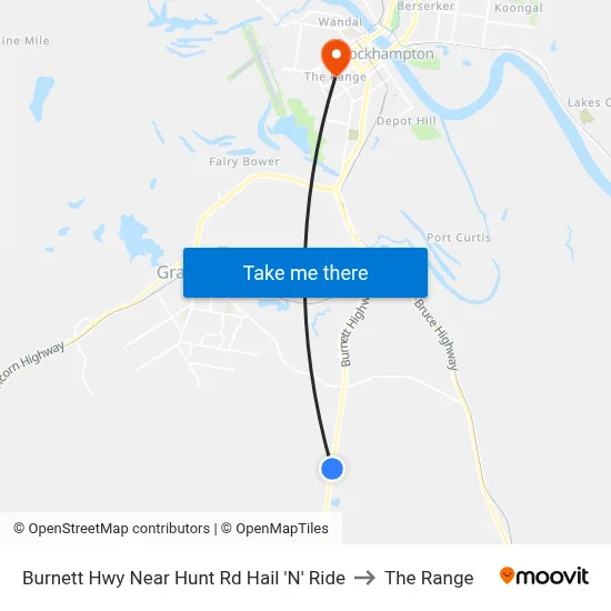Burnett Hwy Near Hunt Rd Hail 'N' Ride to The Range map