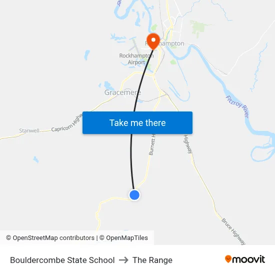 Bouldercombe State School to The Range map