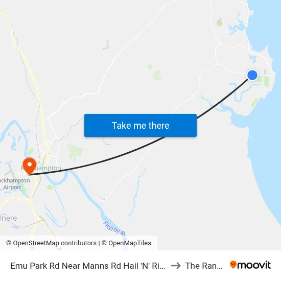 Emu Park Rd Near Manns Rd Hail 'N' Ride to The Range map