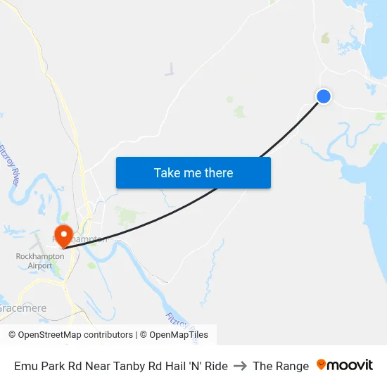 Emu Park Rd Near Tanby Rd Hail 'N' Ride to The Range map