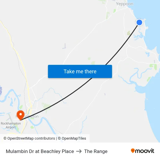 Mulambin Dr at Beachley Place to The Range map