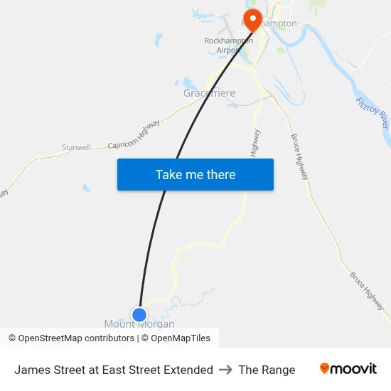 James Street at East Street Extended to The Range map
