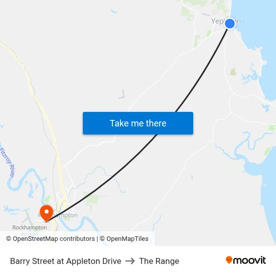 Barry Street at Appleton Drive to The Range map