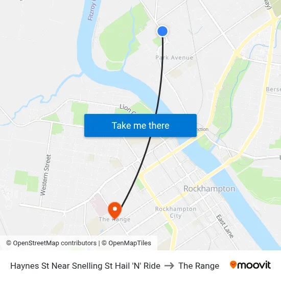Haynes St Near Snelling St Hail 'N' Ride to The Range map