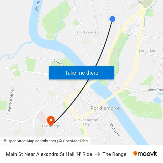 Main St Near Alexandra St Hail 'N' Ride to The Range map
