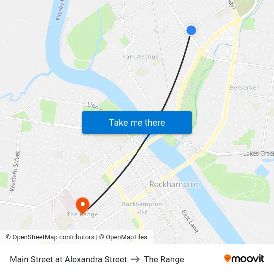 Main Street at Alexandra Street to The Range map