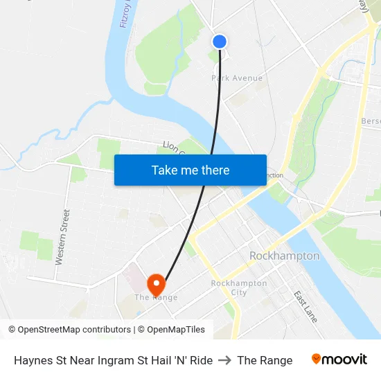 Haynes St Near Ingram St Hail 'N' Ride to The Range map