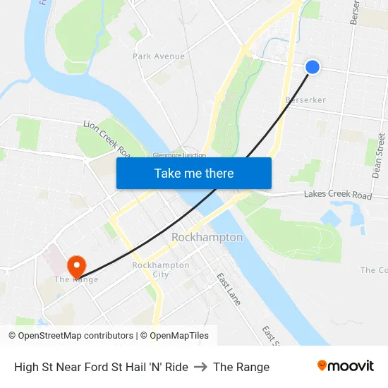 High St Near Ford St Hail 'N' Ride to The Range map