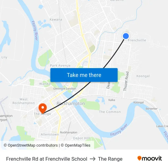 Frenchville Rd at Frenchville School to The Range map
