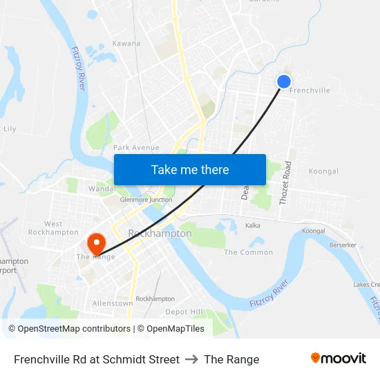 Frenchville Rd at Schmidt Street to The Range map