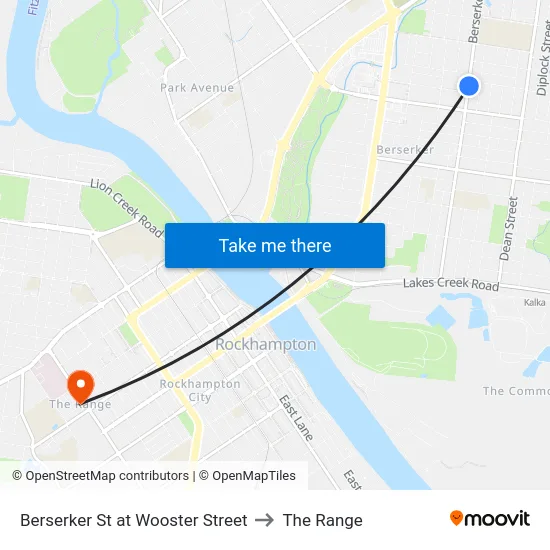 Berserker St at Wooster Street to The Range map