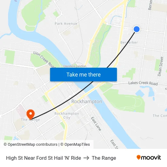 High St Near Ford St Hail 'N' Ride to The Range map