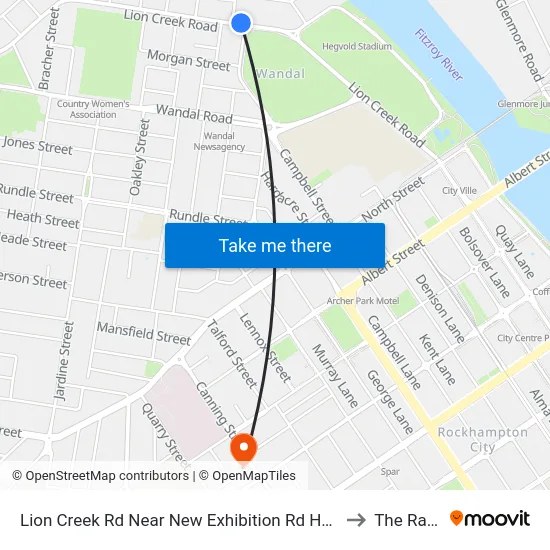 Lion Creek Rd Near New Exhibition Rd Hail 'N' Ride to The Range map