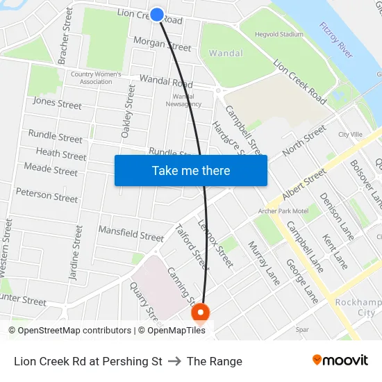 Lion Creek Rd at Pershing St to The Range map