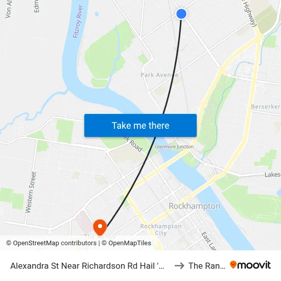 Alexandra St Near Richardson Rd Hail 'N' Ride to The Range map