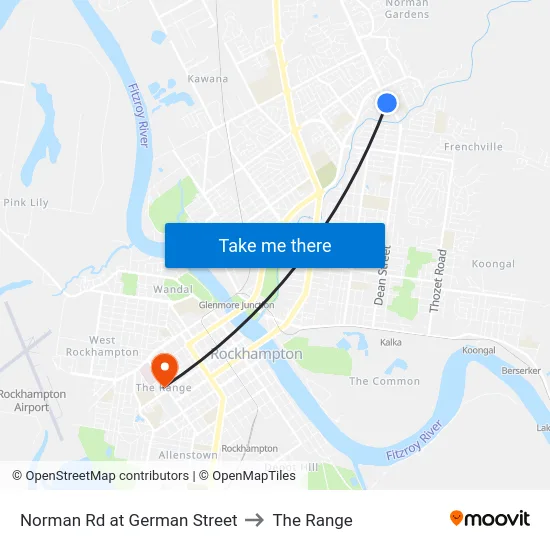 Norman Rd at German Street to The Range map