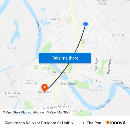Richardson Rd Near Bruigom St Hail 'N' Ride to The Range map