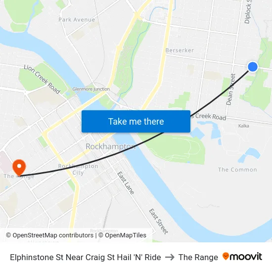 Elphinstone St Near Craig St Hail 'N' Ride to The Range map