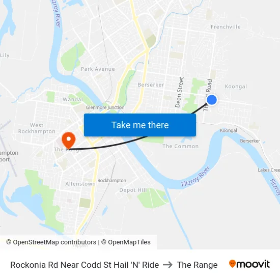 Rockonia Rd Near Codd St Hail 'N' Ride to The Range map