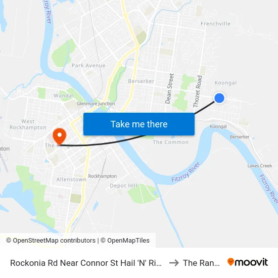 Rockonia Rd Near Connor St Hail 'N' Ride to The Range map