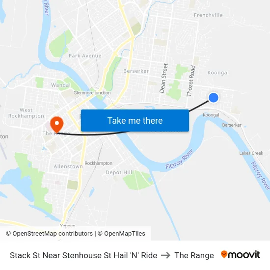 Stack St Near Stenhouse St Hail 'N' Ride to The Range map