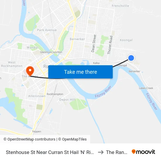 Stenhouse St Near Curran St Hail 'N' Ride to The Range map