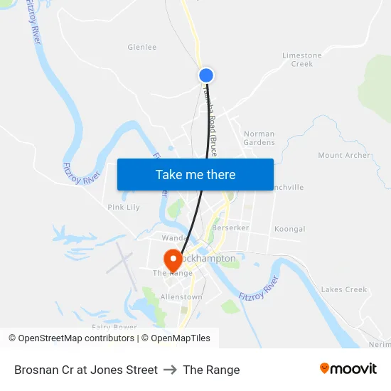 Brosnan Cr at Jones Street to The Range map
