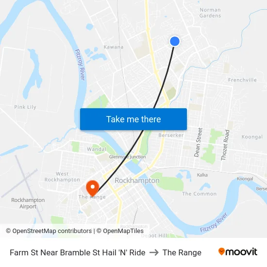 Farm St Near Bramble St Hail 'N' Ride to The Range map