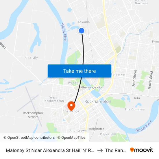 Maloney St Near Alexandra St Hail 'N' Ride to The Range map