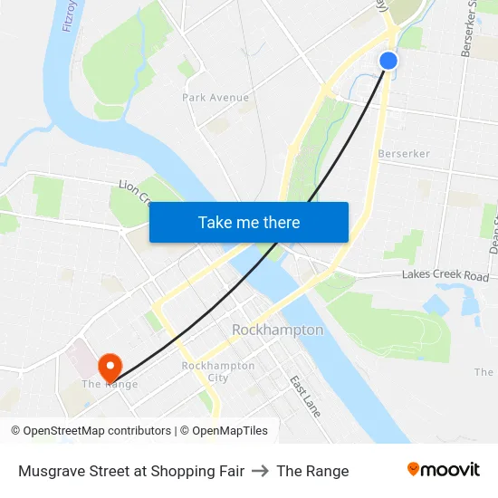 Musgrave Street at Shopping Fair to The Range map
