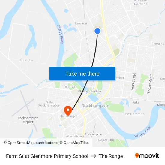 Farm St at Glenmore Primary School to The Range map